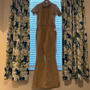 We The Free Tan Jayde Flare Jumpsuit Zip-Front